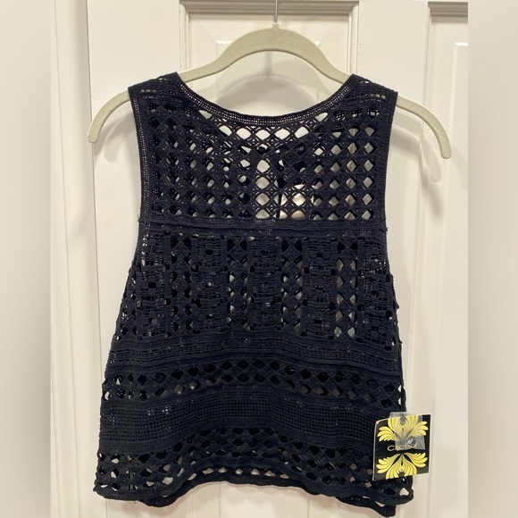 cliche Tops - NWT Stunning Black Cliche Crochet Sleeveless Top Size XS